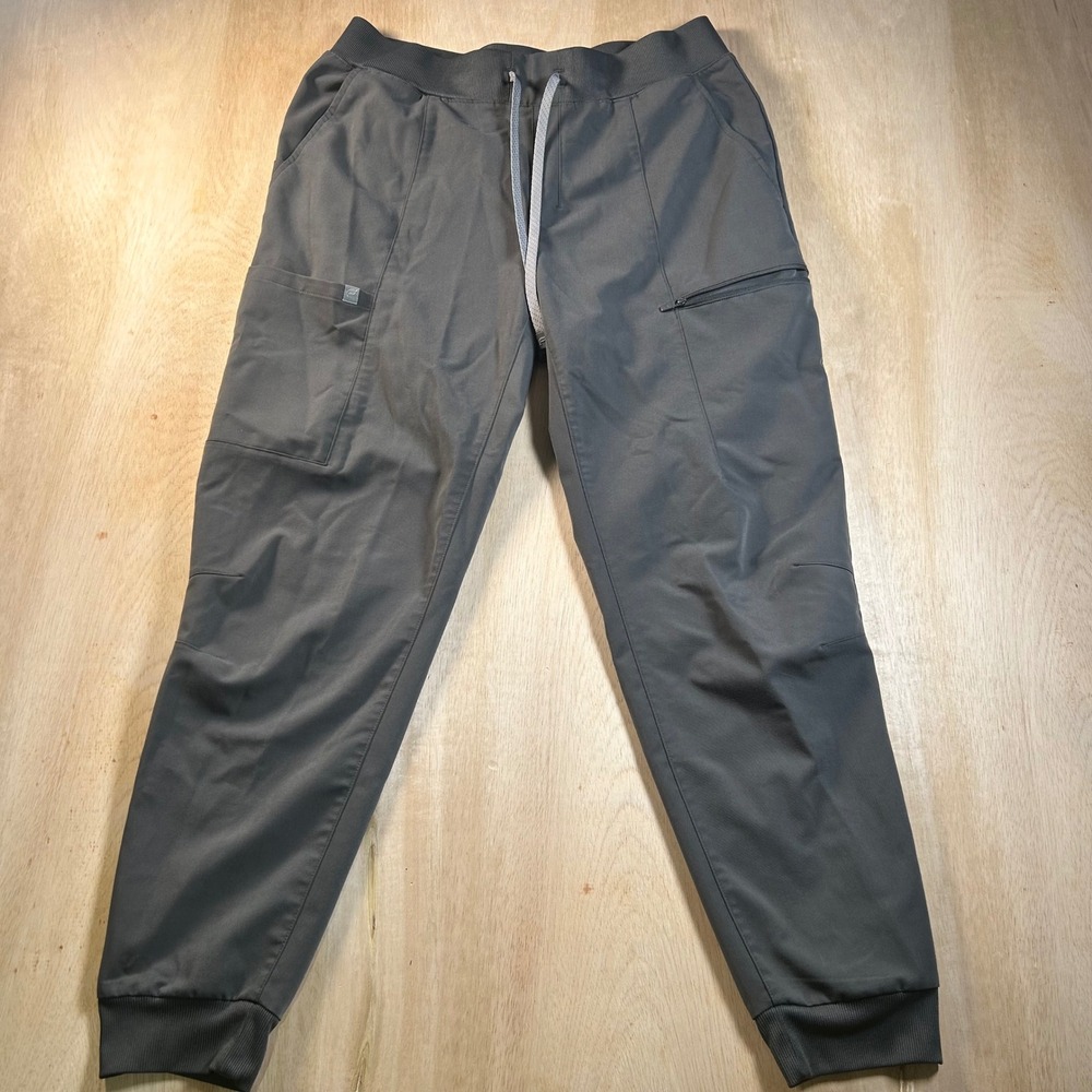Fabletics Womens Large Gray Joggers Drawstring Elastic Waist scrubs Pants